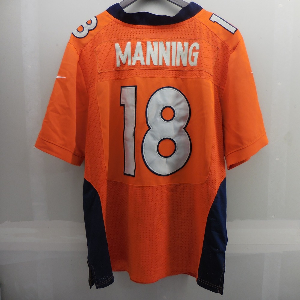 Nike Peyton Manning Denver Broncos On Field Jersey Orange Size 48 Captain Patch